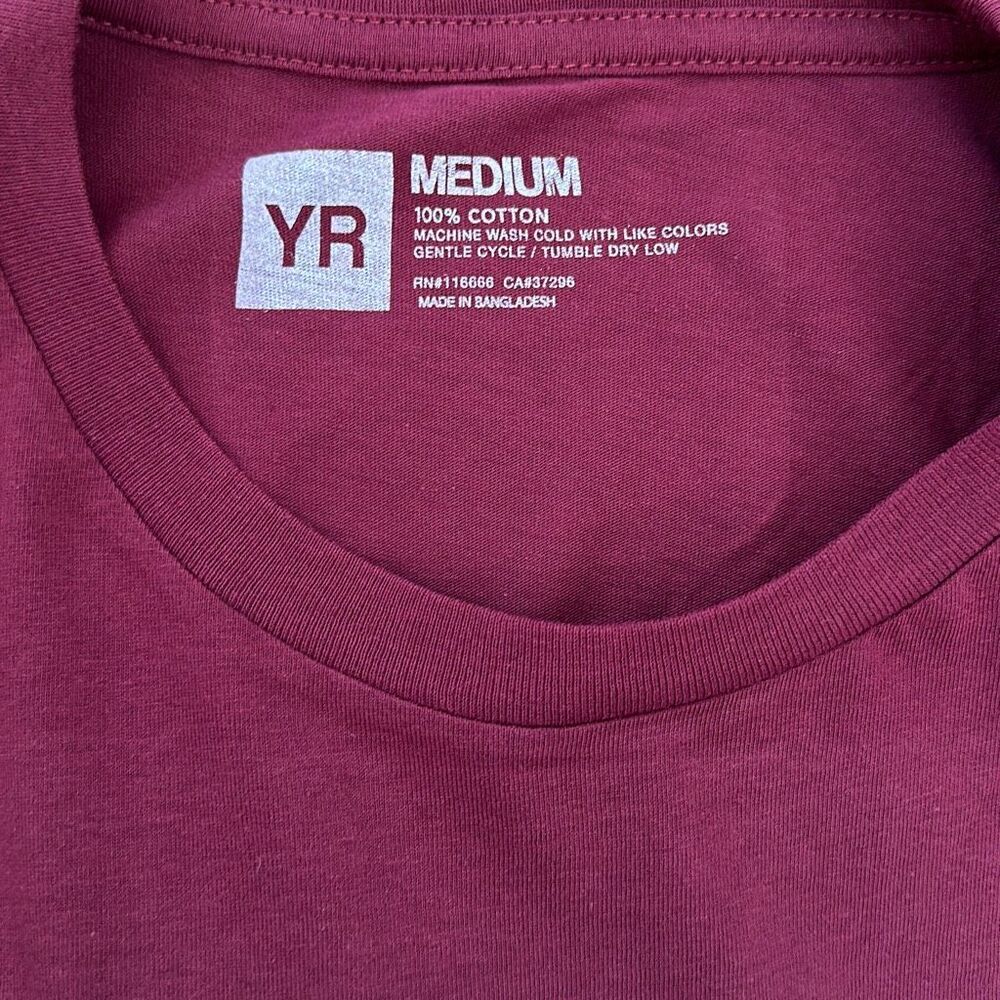 Young & Reckless Graphic Short Sleeve Cotton T-Shirt Maroon Size M - Picture 4 of 4